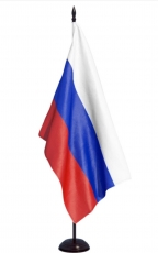 Флаг России на атласе двухсторонний для кабинетной подставки  фото