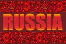 Флаг Russia с русским орнаментом  фото