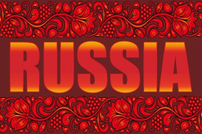 Флаг Russia с русским орнаментом