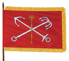 Знамя Санкт-Петербурга на атласе с бахромой для кабинетной подставки  фото