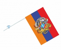 Флажок с присоской Флаг Армении с гербом фото