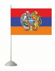 Настольный флаг Армении с гербом фото