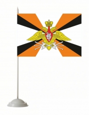 Флажок настольный «Войска связи» с эмблемой  фото
