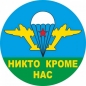 Наклейка ВДВ «Никто кроме нас» белый купол. Фотография №1