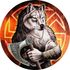Наклейка «Коловорот волк»  фото