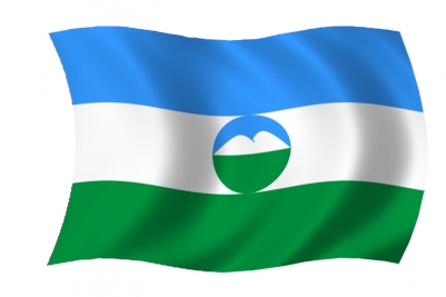 Флаг Кабардино-Балкарии с гербом