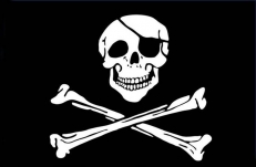 Флаг Пиратский с повязкой  фото