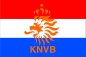 Флаг Голландии с эмблемой футбольной сборной. Фотография №1