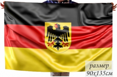 Флаг страны Германия с гербом