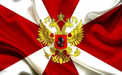 Флаг Внутренних войск (на сетке)