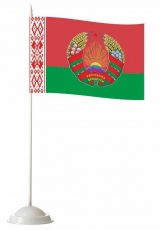 Флажок настольный Республики Беларусь с гербом  фото