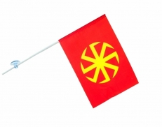 Флаг в машину с присоской "Славянский коловрат" фото