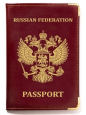 Обложка для паспорта с тиснением герба РФ фото