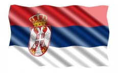 Двухсторонний флаг Республики Сербия фото