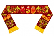 Шелковый шарф с русскими узорами фото