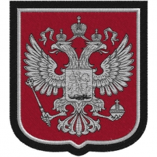 Шеврон России Государственный герб РФ серебро  фото