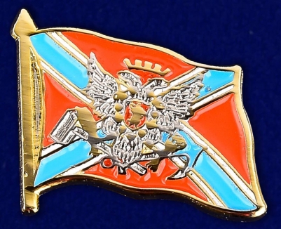Значок "Флаг Новороссии с гербом"